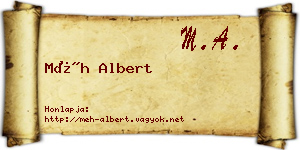 Méh Albert névjegykártya