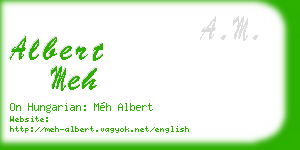 albert meh business card
