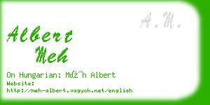 albert meh business card